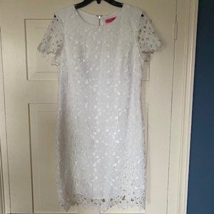 Betsey Johnson white lace shift dress
